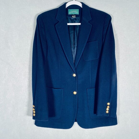 Lauren Ralph Lauren Jackets & Blazers - Lauren Ralph Lauren Blazer Womens 6 Blue Wool Jacket Old Money Academia